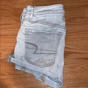 American Eagle Distressed Light Wash Jean Shorts